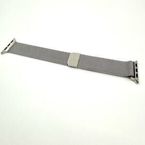 Apple Watchband in Silver Mesh with Magnetic Clasp and Adjustable Fit